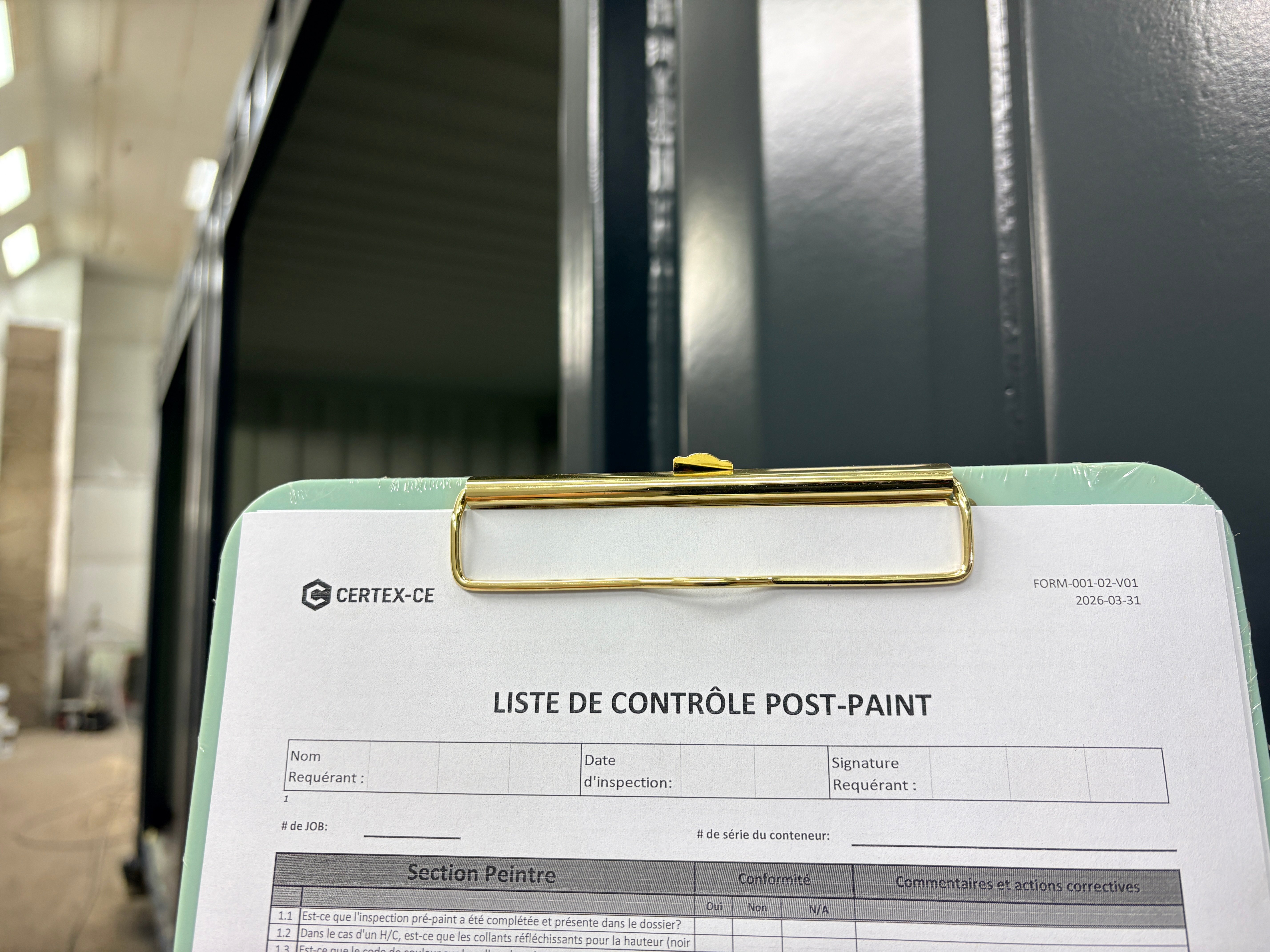 Inspection post-peinture CERTEX